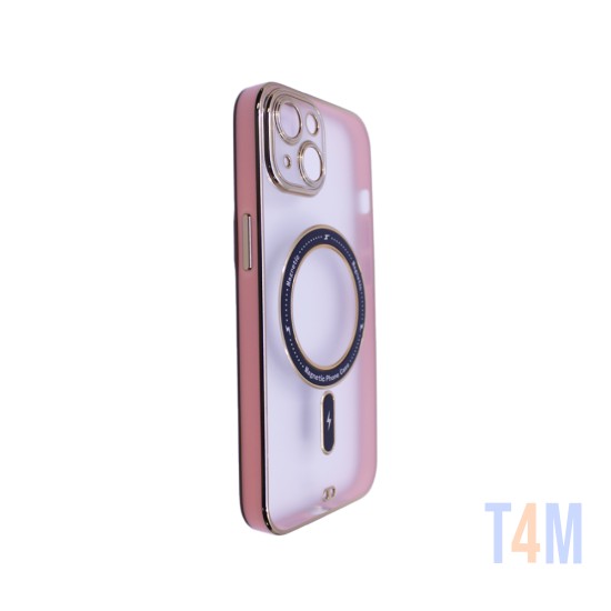 Capa Magnética com Lente de Câmara Série Q para Apple iPhone 14 Rosa